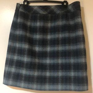 3/$16 Talbots blue plaid pencil skirt